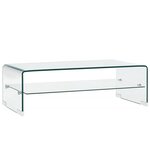 vidaXL Table basse Clair 98x45x31 cm Verre trempé