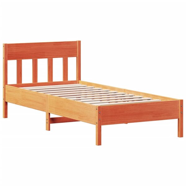 vidaXL Cadre de lit sans matelas cire marron 90x200 cm bois pin massif