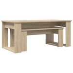 vidaXL Ensemble de tables basses 2 Pièces Chêne Sonoma Bois d'ingénierie