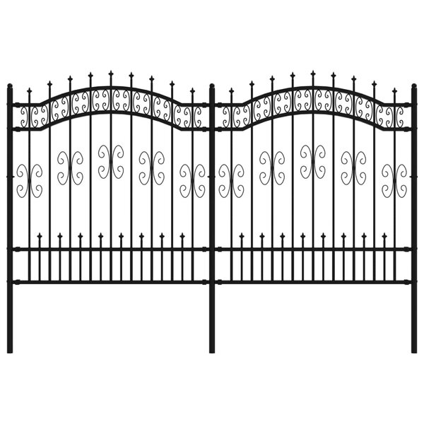 vidaXL Clôture de jardin avec sommet de lance Noir 165 cm