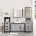 vidaXL Ensemble de meubles de salle de bain 4 Pièces sonoma gris