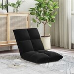 vidaXL Fauteuil de sol ajustable Noir Velours