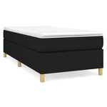 vidaXL Sommier à lattes de lit avec matelas Noir 90x190 cm Tissu