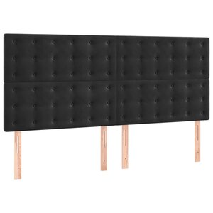 vidaXL Têtes de lit 4 Pièces Noir 100x5x78/88 cm Velours
