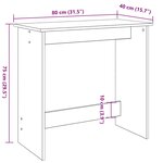 vidaXL Bureau chêne fumé 80x40x75 cm bois d'ingénierie