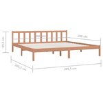 vidaXL Cadre de lit sans matelas marron miel bois massif 200x200 cm