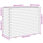 vidaXL Jardinière cire marron 90x40x72 5 cm bois de pin massif