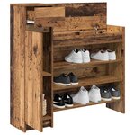 vidaXL Cabinet à chaussures avec porte Bois ancien 100 5 x 28 x 100 cm