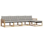 vidaXL Ensemble de canapés d'extérieur 5 pc Blanc et gris clair