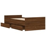 vidaXL Cadre de lit avec tiroirs chêne marron 100x200 cm