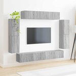 vidaXL Meuble TV 8 Pièces Gris Sonoma
