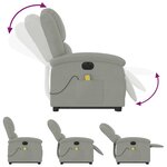 vidaXL Fauteuil inclinable de massage électrique gris clair velours
