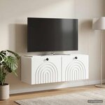 vidaXL Meuble TV mural Blanc 78 5 x 31 x 30 cm Bois d'ingénierie