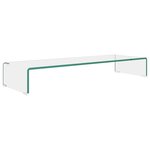 vidaXL Meuble TV/pour moniteur 90x30x13 cm verre transparent