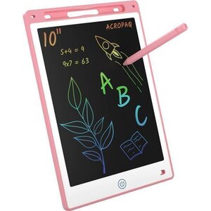ACROPAQ Tablette Dessin Enfant- Ardoise Magique 10 pouces LCD- Tablette Ecriture Graphique - Ecran couleur LCD- Rose