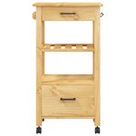 vidaXL Chariot de cuisine MONZA 48x40x90 cm bois massif de pin