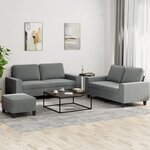 vidaXL Ensemble de canapés 3 Pièces gris foncé tissu