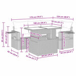 vidaXL Salon de jardin 5 Pièces avec coussins noir résine tressée