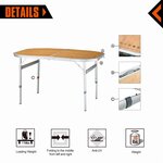 Table de camping pliable avec poignée de transport - Kingcamp - Forme arrondie