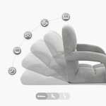 vidaXL Fauteuil de sol ajustable Gris clair Velours