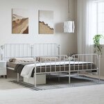 vidaXL Cadre de lit métal sans matelas et pied de lit blanc 193x203 cm