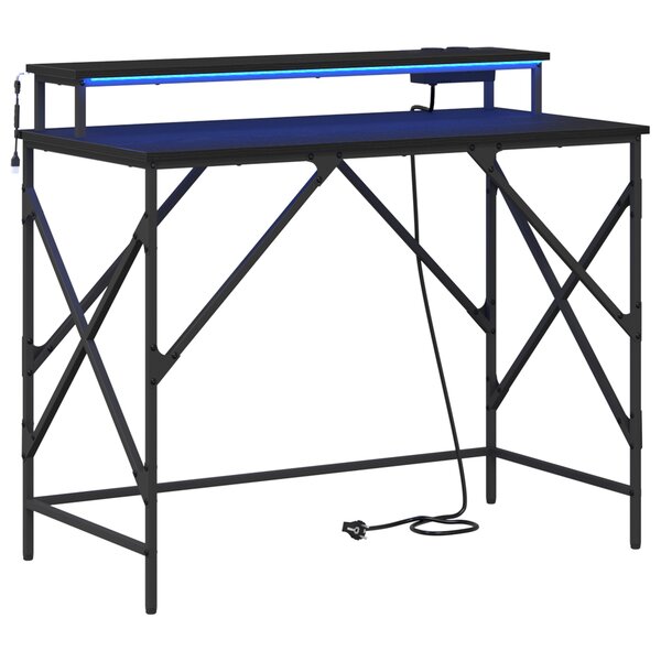 vidaXL Bureau Chêne noir 100 x 50 x 86.5 cm Bois d'ingénierie