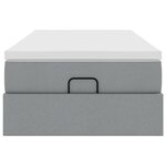 vidaXL Cadre de lit ottoman et matelas gris clair 100x200 cm tissu