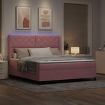 vidaXL Lit à ressorts avec matelas avec LED Rose 180 x 200 cm Velours