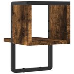 vidaXL Étagère murale avec barre chêne fumé 20x25x30 cm