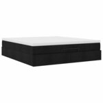 VidaXL Cadre de lit ottoman avec matelas noir 160x200 cm tissu
