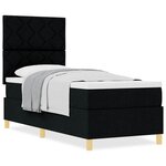 vidaXL Lit à ressorts avec matelas Noir 80 x 200 cm tissu
