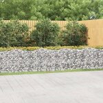 vidaXL Lit surélevé à gabions arqué 600x100x100 cm Fer galvanisé