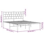 vidaXL Cadre de lit métal sans matelas et tête de lit blanc 120x200 cm