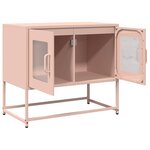 vidaXL Meuble TV rose 68x39x60 5 cm acier laminé à froid