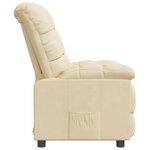 vidaXL Fauteuil inclinable Crème Tissu
