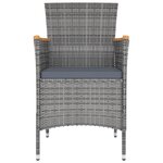 vidaXL Ensemble à manger de jardin 9 Pièces avec coussins Gris