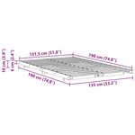 vidaXL Cadre de lit surélevé Marron 135 x 190 cm Bois massif en pin