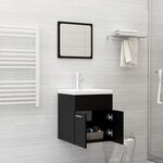 vidaXL Ensemble de meubles de salle de bain Noir Aggloméré