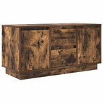 vidaXL Meuble TV avec lumières LED chêne fumé 100x41x50 cm