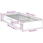 vidaXL Lit de jour sans matelas cire marron 90x200 cm bois pin massif