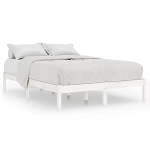 vidaXL Cadre de lit sans matelas blanc bois massif