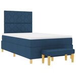 vidaXL Lit à Ressorts avec Matelas & Banc Bleu 120x190 cm Tissu