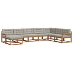 vidaXL Ensemble de canapés d'extérieur 8 Pièces Gris Naturel et Clair