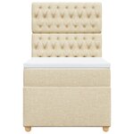 vidaXL Sommier à lattes de lit avec matelas Crème 90x200 cm Tissu