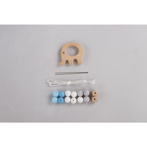 Kit: Anneau Eléphant  bleu clair  17 pièces  Boite