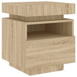 vidaXL Armoire de chevet avec lumières LED chêne sonoma 40x39x48 5 cm