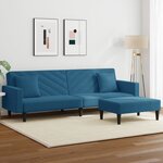 vidaXL Ensemble de canapés 2 Pièces avec coussins bleu velours