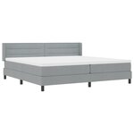 vidaXL Lit Box Spring avec matelas - Gris clair - 200 x 200 cm - Tissu