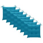 vidaXL Chaises de jardin lot de 8 avec coussins Bois de teck massif