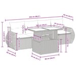 vidaXL Salon de jardin avec coussins 5 Pièces beige résine tressée